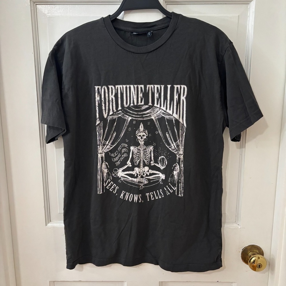 Black Fortune Teller Tee asos‎ Witchy Gothic Halloween Skeleton Emo Sz 2 Small